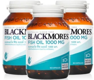 blackmores Fish Oil 1000mg. น้ำมันปลา (80capX3ขวด) Pack3